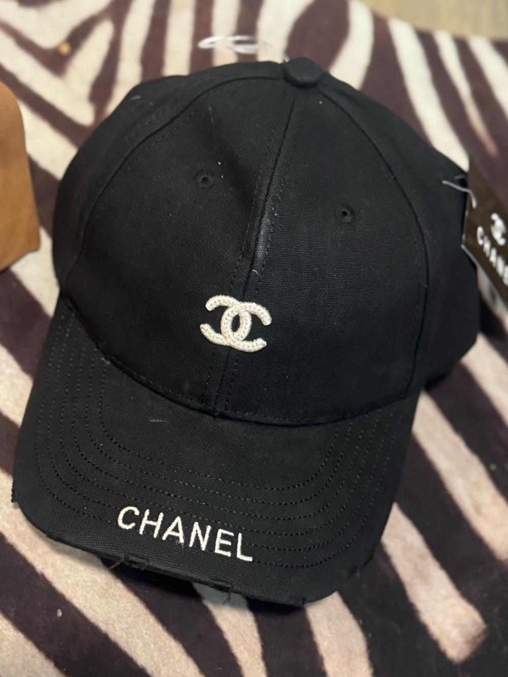 Black Baseball Cap with and Logo Embroidery